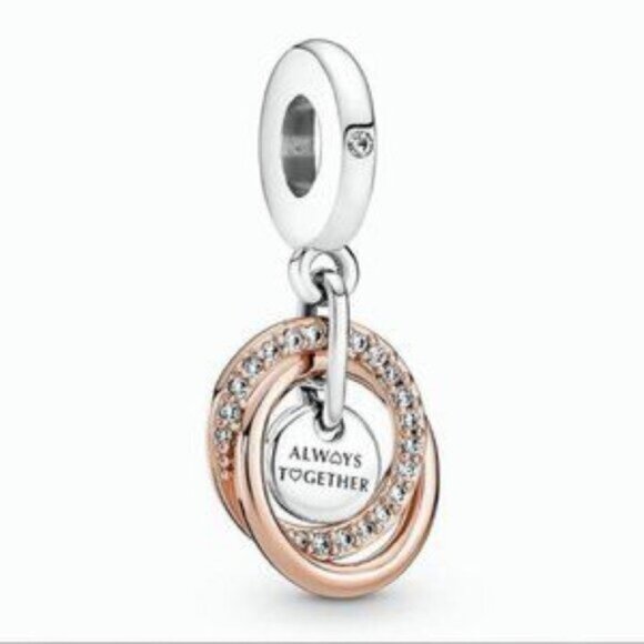 Pandora Silver and Rose Gold Charm Bracelet - Picture 1 of 4
